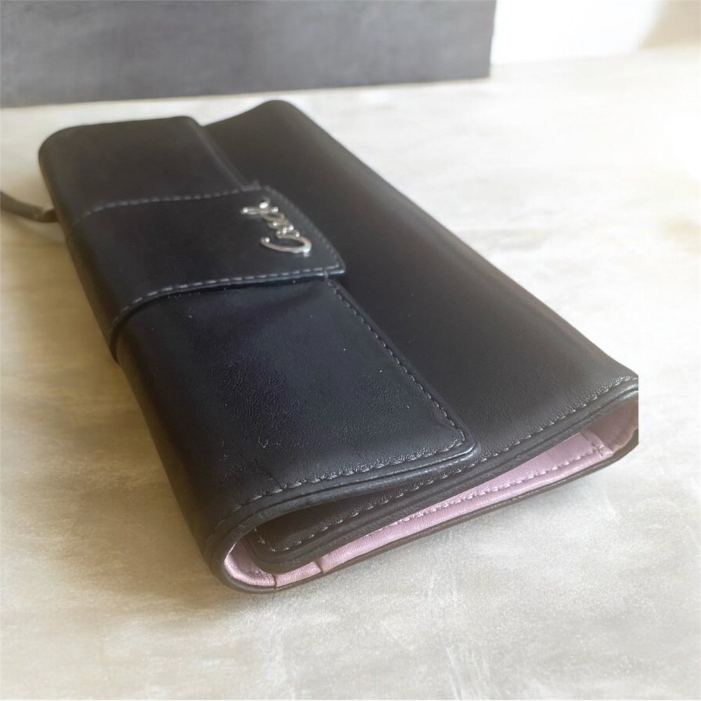 Y2K Coach Penelope Black Glove Leather Trifold Wallet - Picture 2 of 6